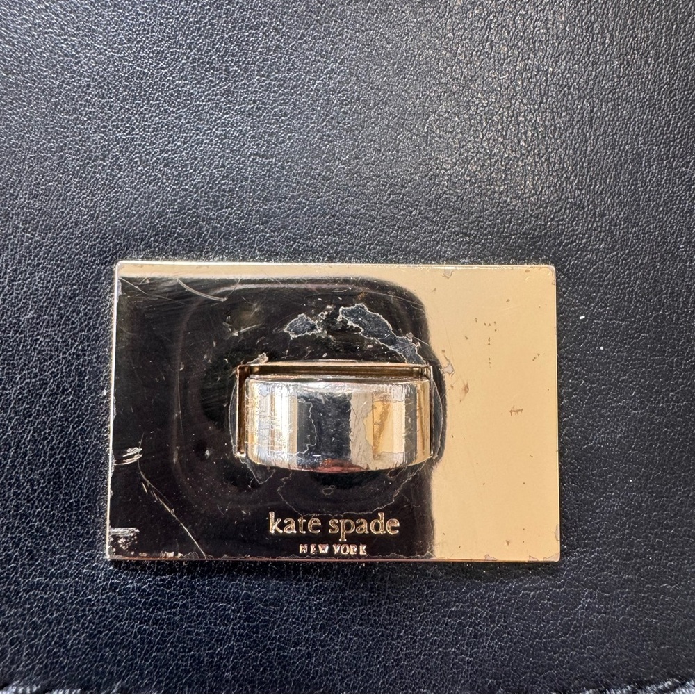 Kate Spade Maple Court Zani Scalloped Crossbody | Black Leather - Picture 7 of 9